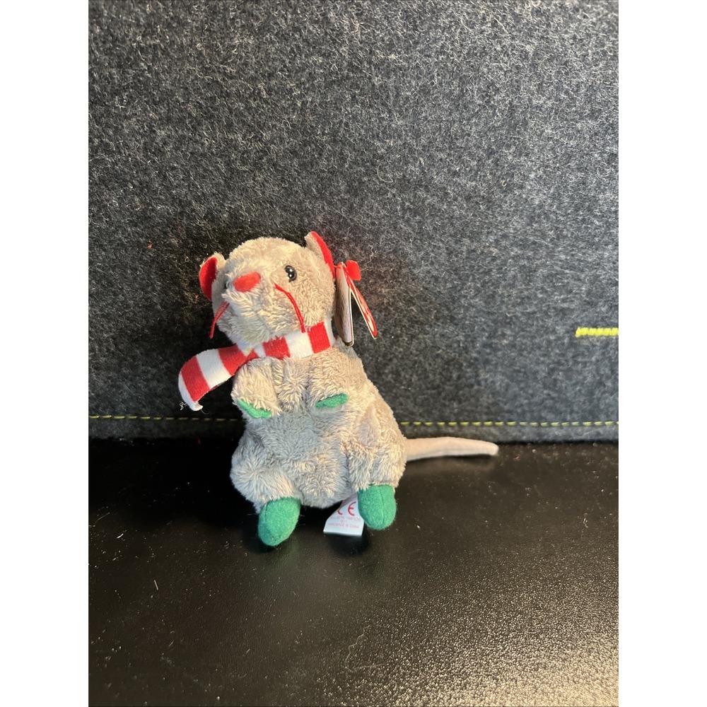 Ty DICKENS The Christmas Mouse 🎄 Baby Beanie 3-4"‎ Holiday Ornament New